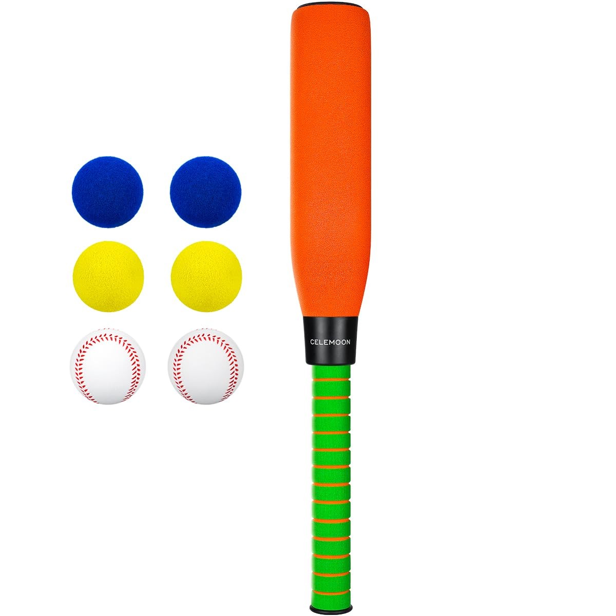 CeleMoon 22 Inch Foam Baseball Bat with 6 Soft 22 inches, 0.5 pounds, Orange