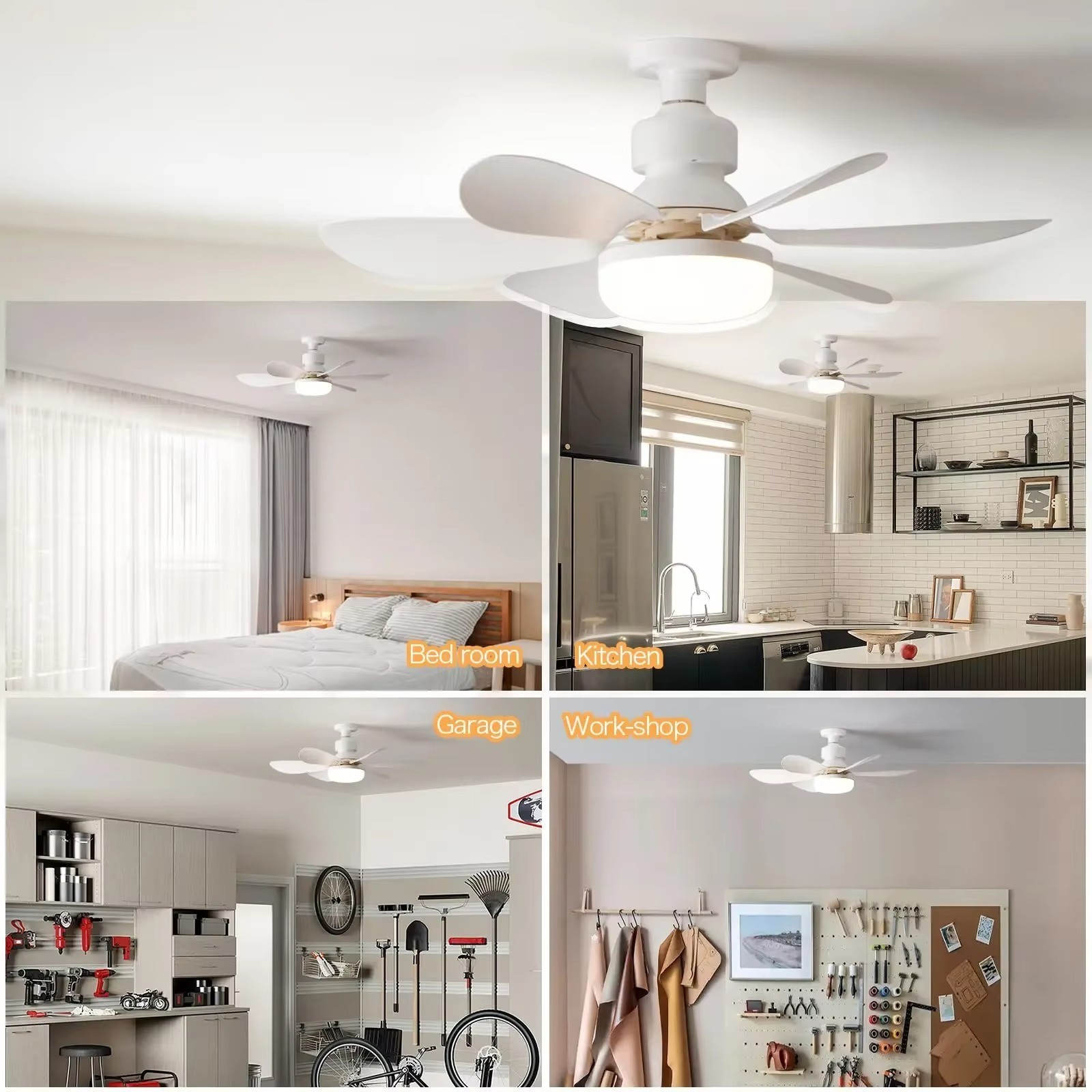 Socket Ceiling Fans With Lights And Remote- Socket Fan Light With Dimmable LED