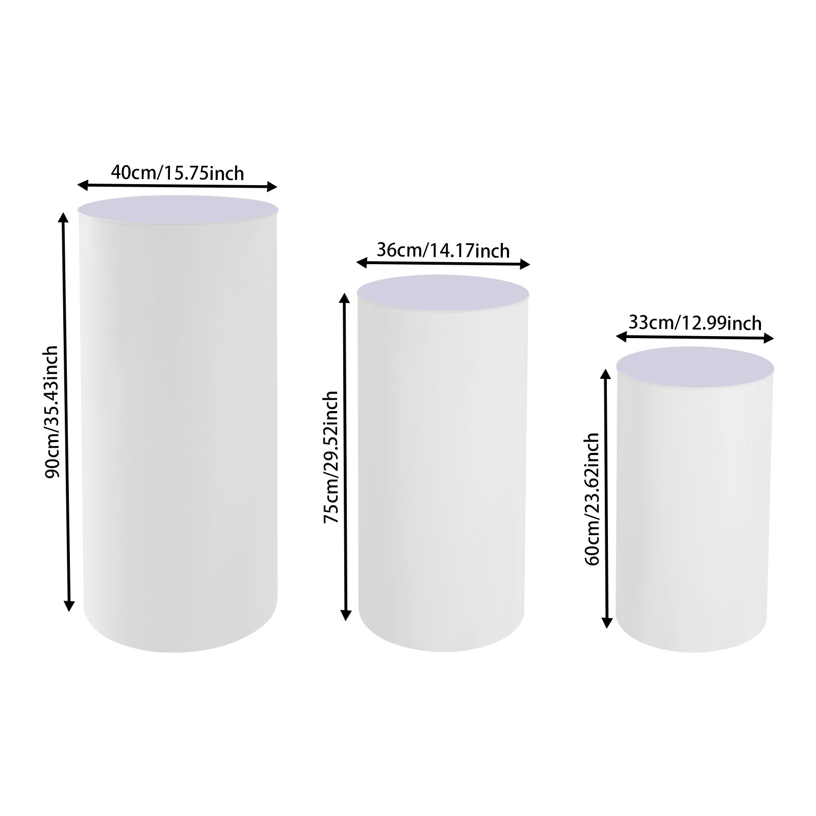 3x Pedestal Flower Stand Party Cylinder Pedestal Wedding Home Display Decoration
