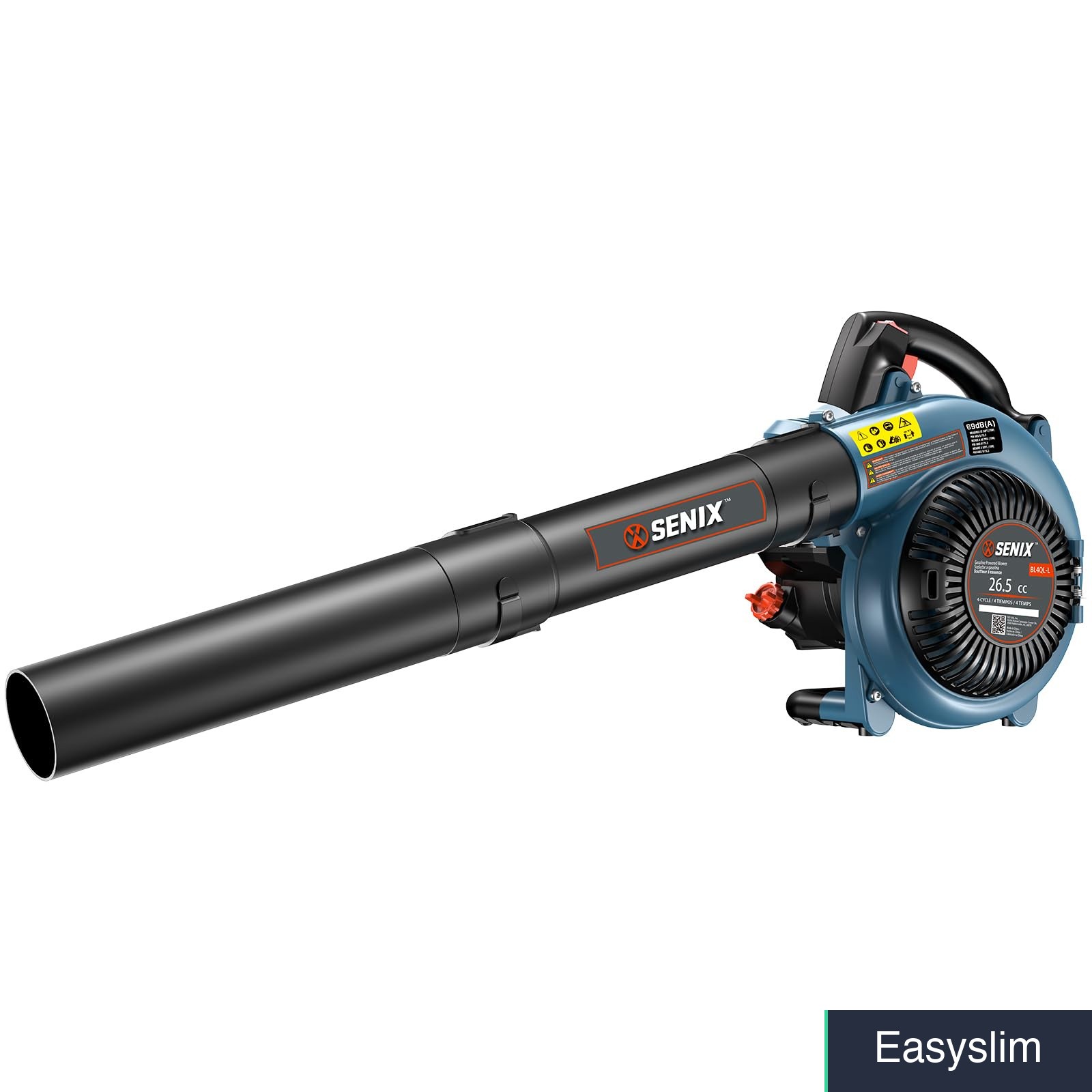 Handheld Gas Powered Leaf Blower 26.5cc 410 CFM 125 MPH 4-Cycle Blue