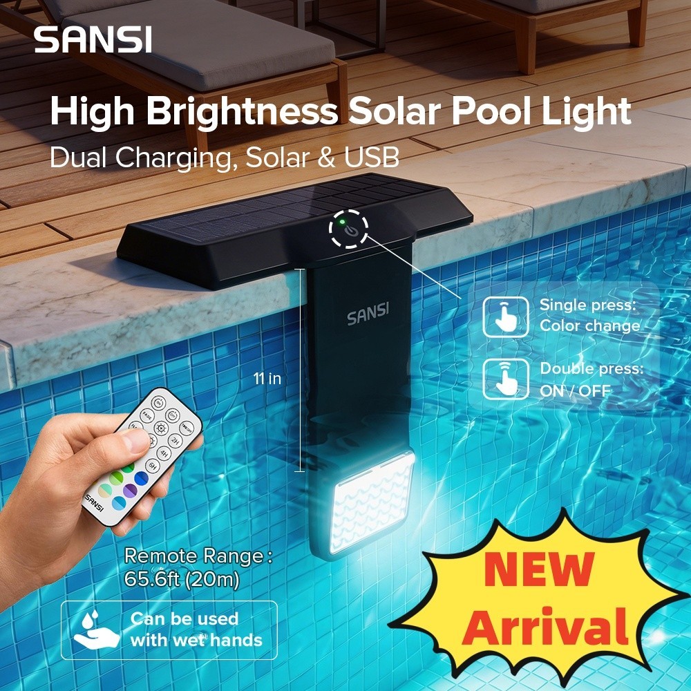Solar Pool Side Light Color Changing Deck Lights LED Waterproof Pool Pond Lamp