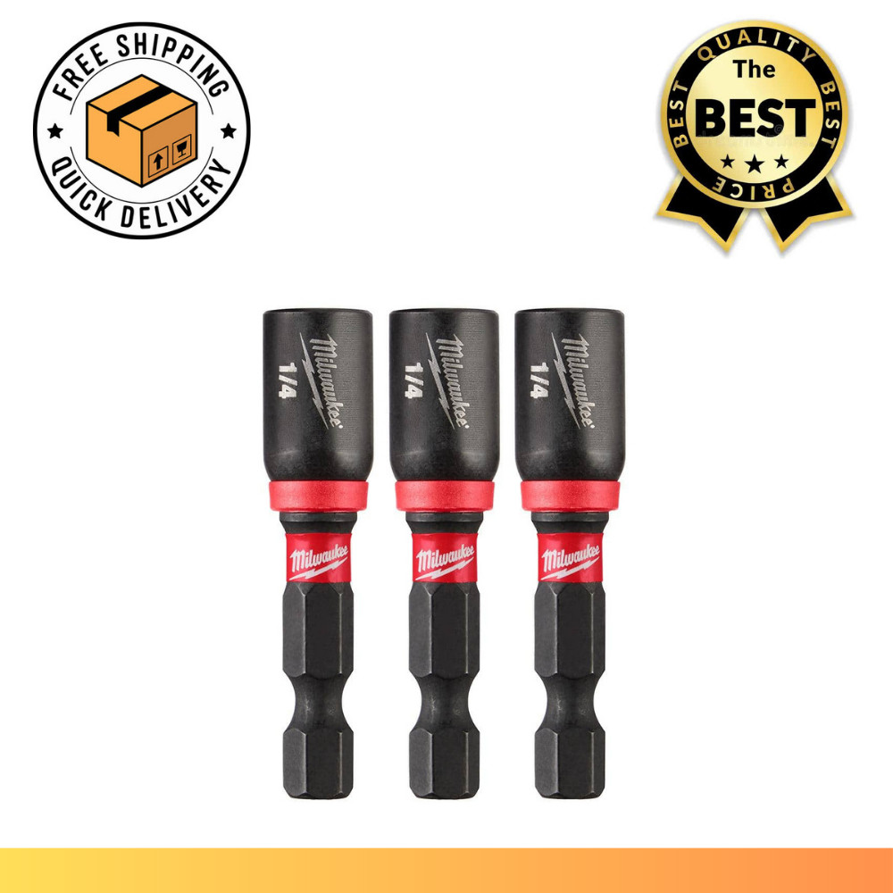 1/4 In. X 1-7/8 In. Shockwave Magnetic Nut Driver Bit (3-Pack)