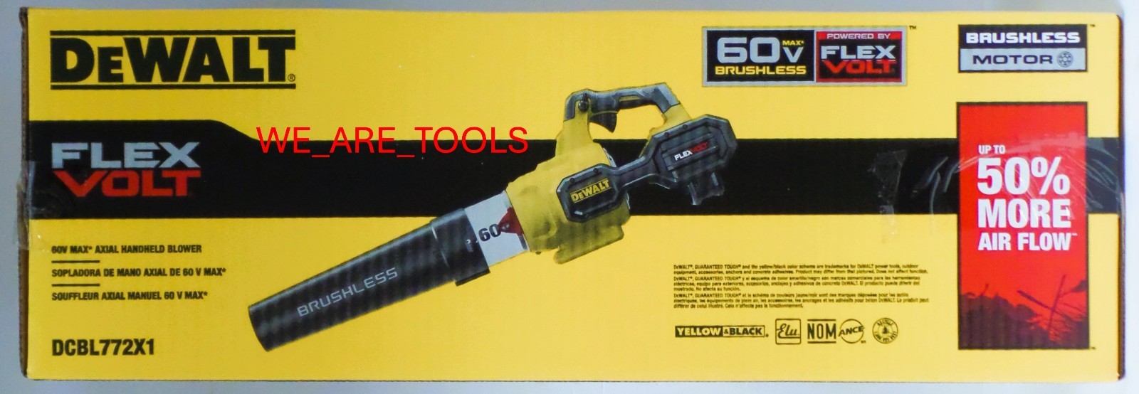 KIT DEWALT FLEXVOLT 60V MAX* Blower, 125 MPH, 9.0 Battery 600 CFM (DCBL772X1)