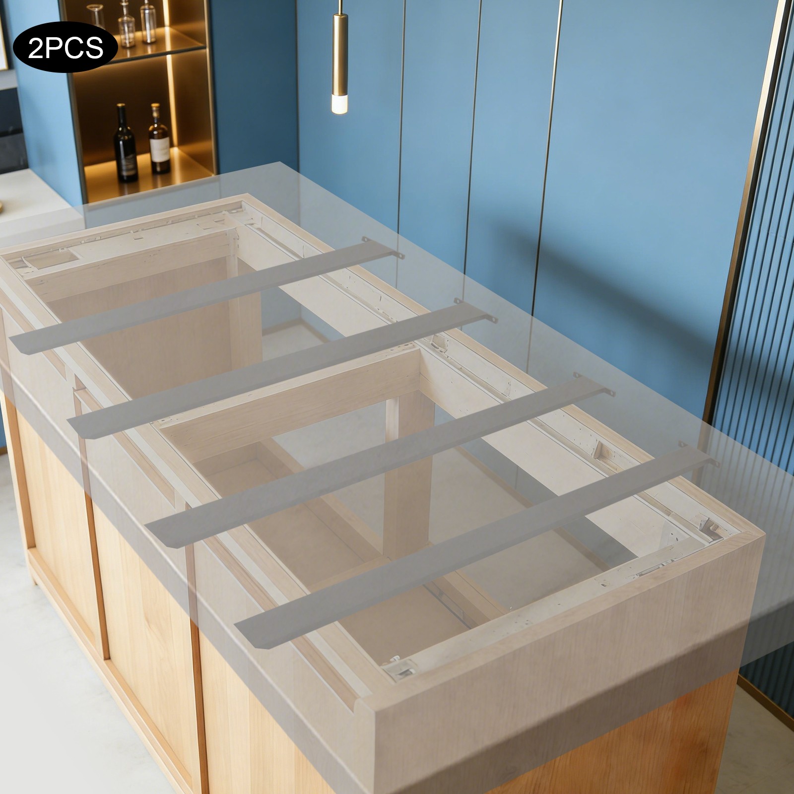 38in Countertop Support Brackets, Kitchen Island Support Floating Brackets