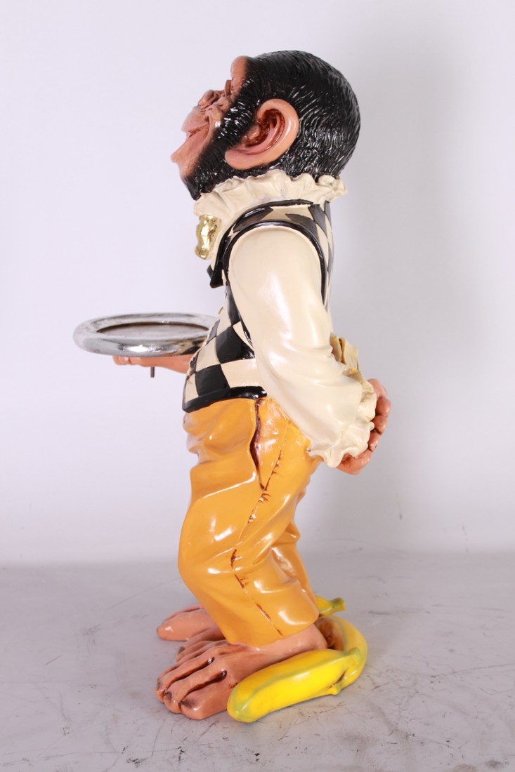 Small Monkey Chimp Butler Restaurant Theme Display Cartoon Resin Prop Statue