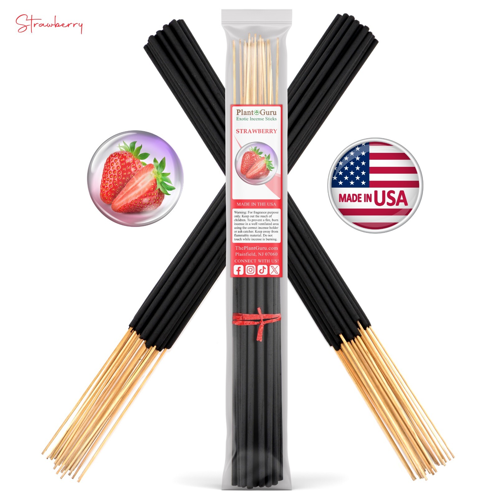 STRAWBERRY Incense Sticks 19″ Jumbo Extra Large Bulk Handmade Hand Dipped