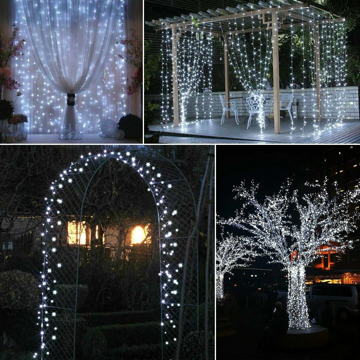 2 pack LED Solar Fairy String Lights Copper Wire Waterproof Outdoor Garden Decor