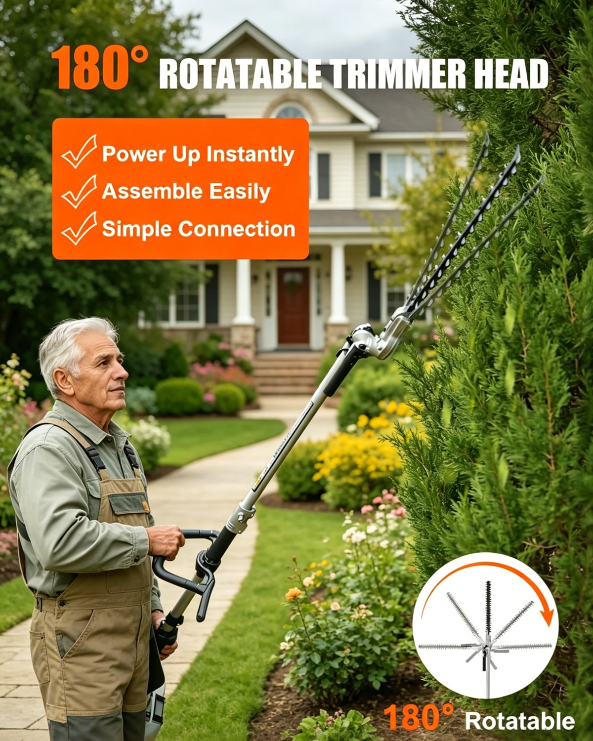 NEOTEC 6 in 1 Multi-Functional Trimming Tools Gas Hedge Trimmer 26CC Weed Eater