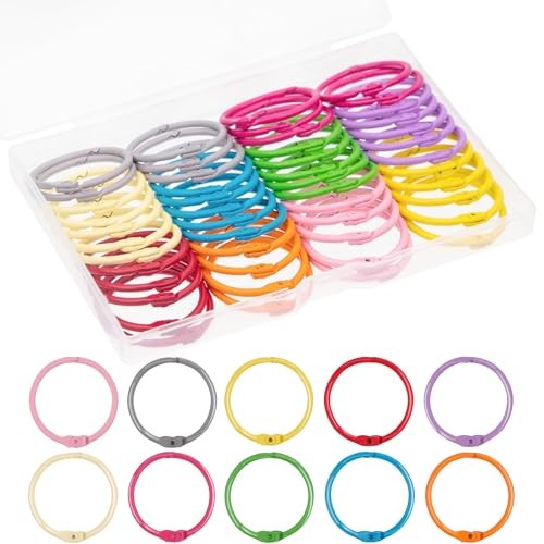 1 1/5 Inch (50 Pack) Metallic Binder Rings Colorful Metal 1.2 Inch (50 Pack)