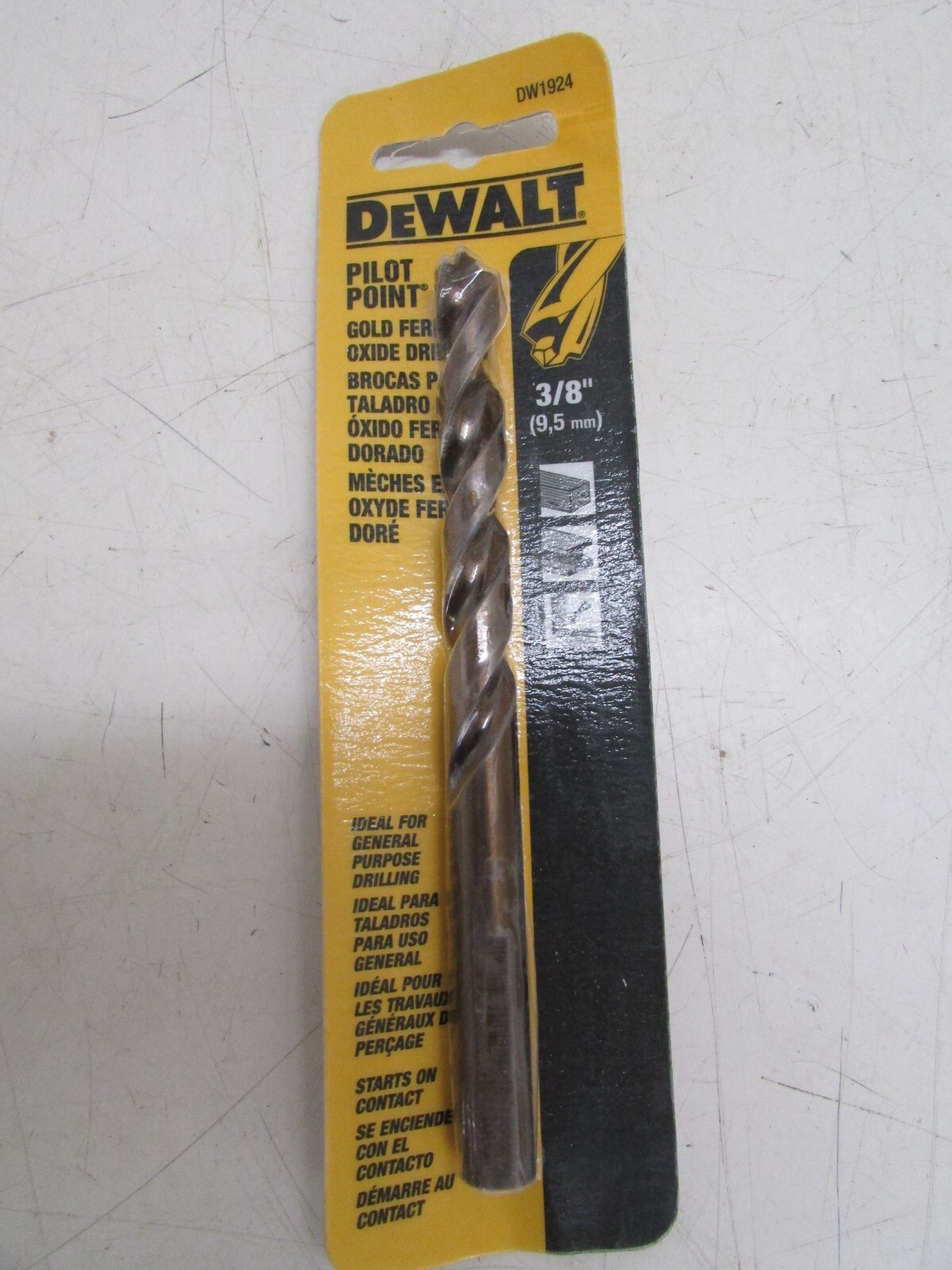 NEW! Dewalt 3/8″, 9.5mm Black Oxide Split Point General Purpose Drill Bit