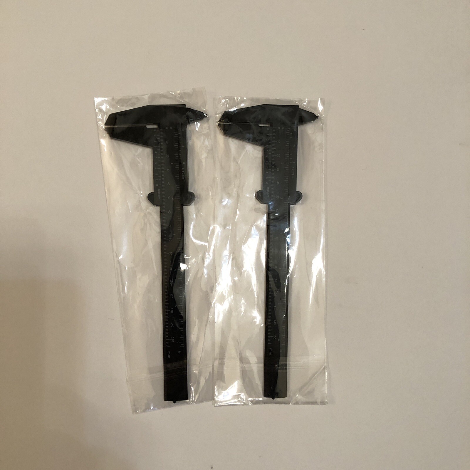 Plastic Vernier Calipers 0-150mm Double Scale Precision Measuring Gauge 2 Pack