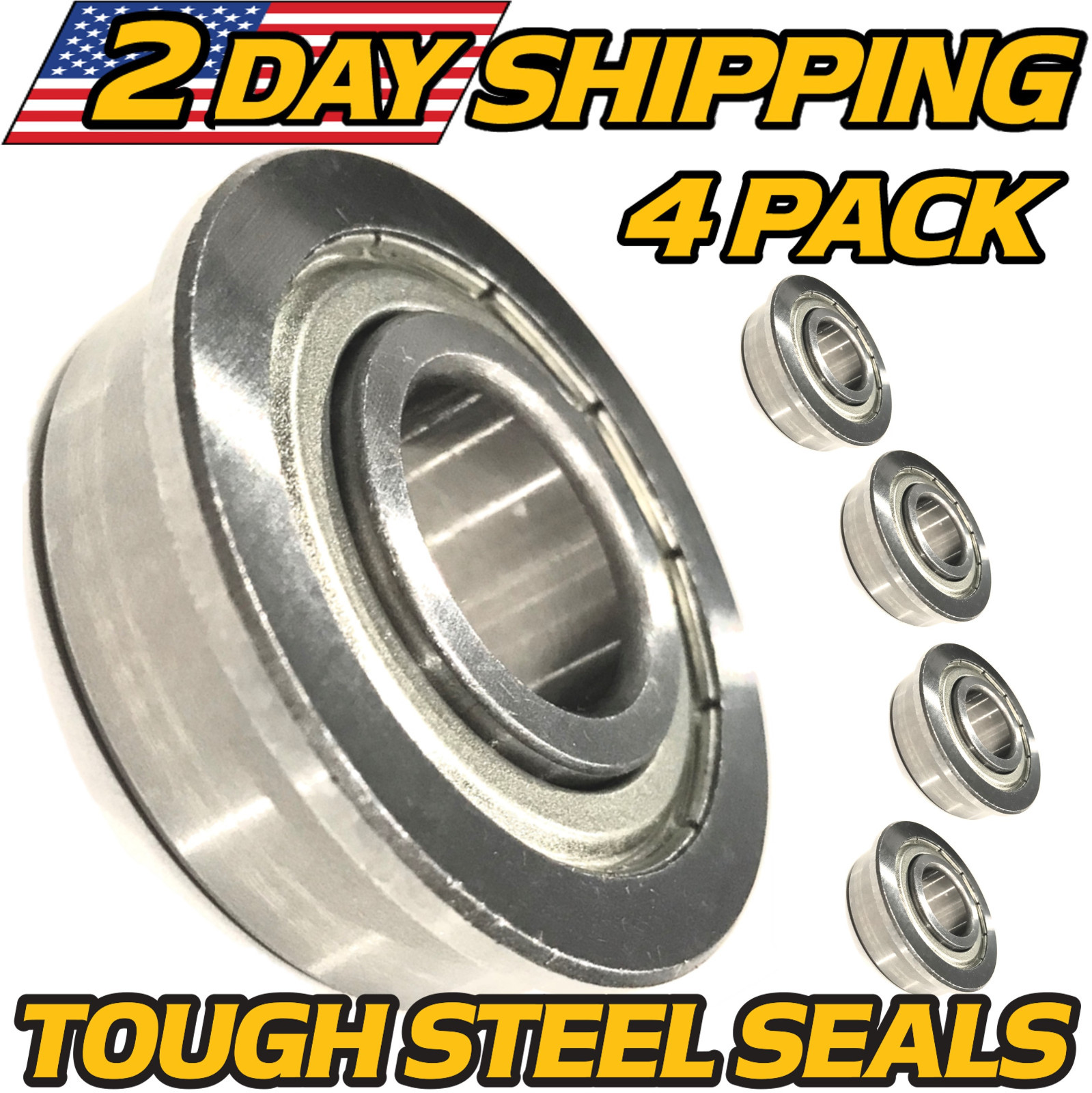 (4 Pack) Front Wheel Bearing fits Hustler 039677 SUPER DUTY UPGRADE 13×6.5