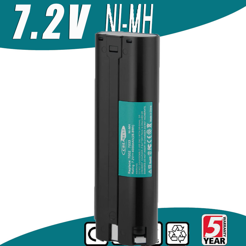 7.2V 4.8Ah Ni-MH Battery for Makita 7000 7002 7033 192535-2 3700D 6075DW 4071D