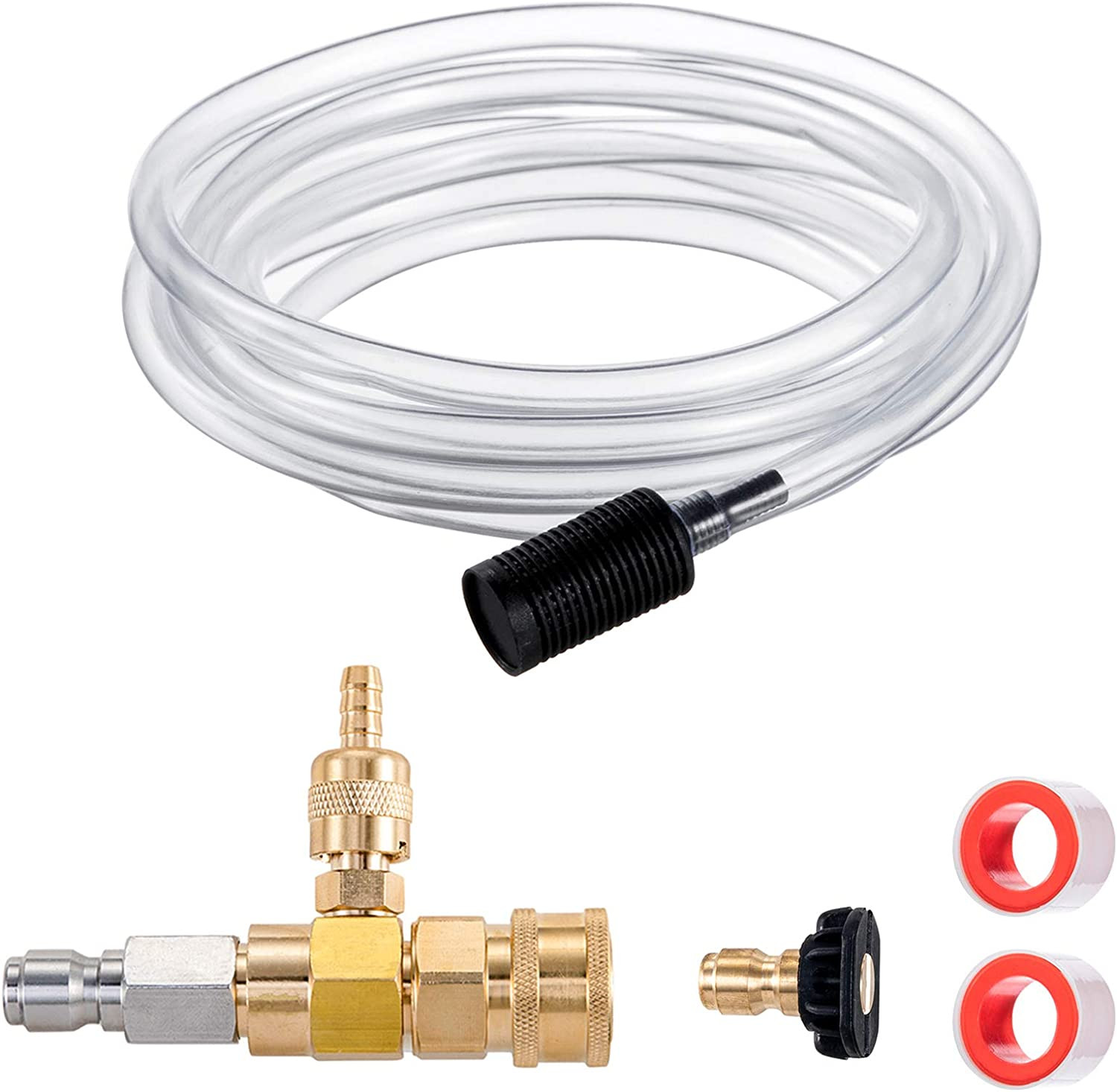 Pressure Washer Downstream Injector Kit – 3/8″ , Connect 4000 PSI Soap Dispenser