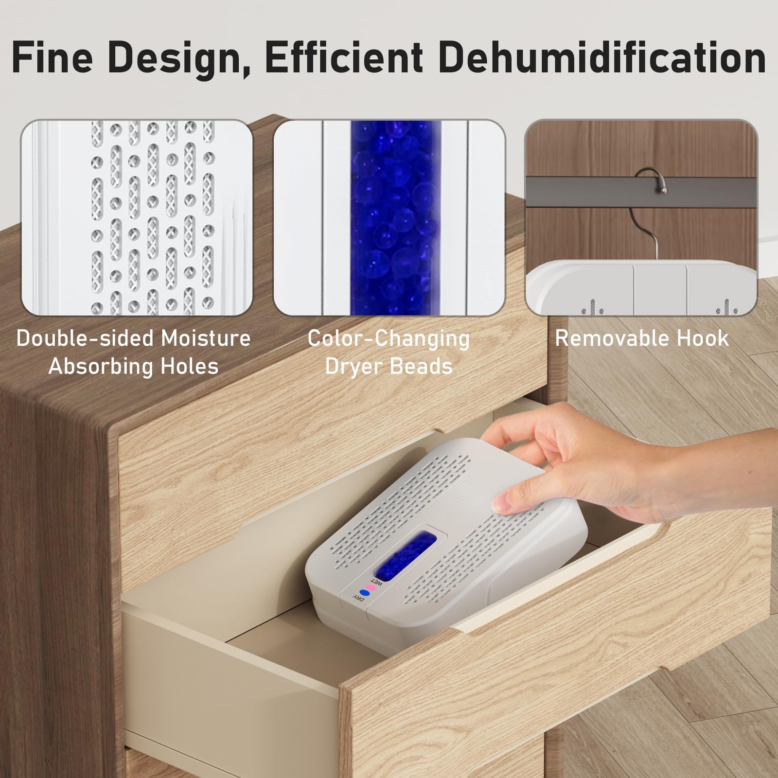 Rechargeable Small Dehumidifier Portable Mini For Bathroom Closet Car Wardrobe