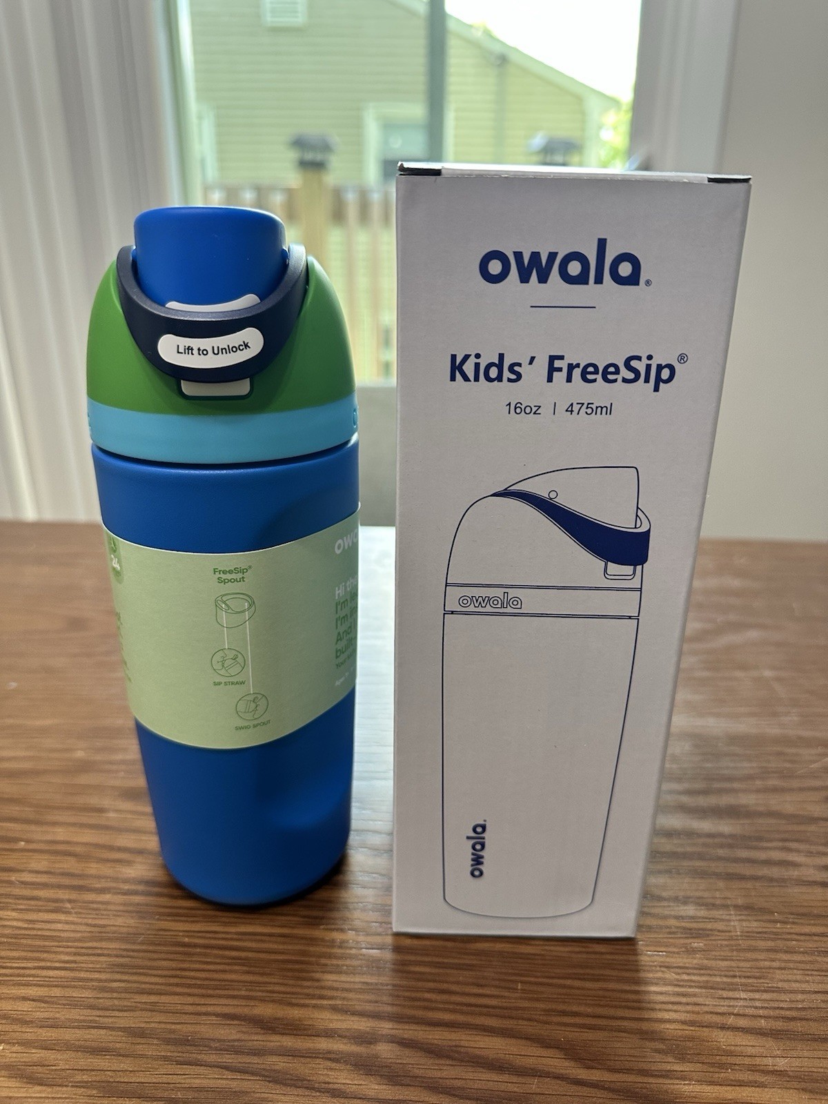 Owala Kids’ FreeSip water bottle 16oz blue and green new Color: Green Machine