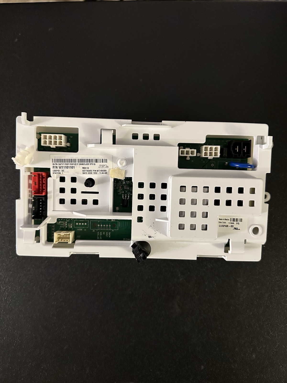 Whirlpool Washer Control board W11101101 tested no errors