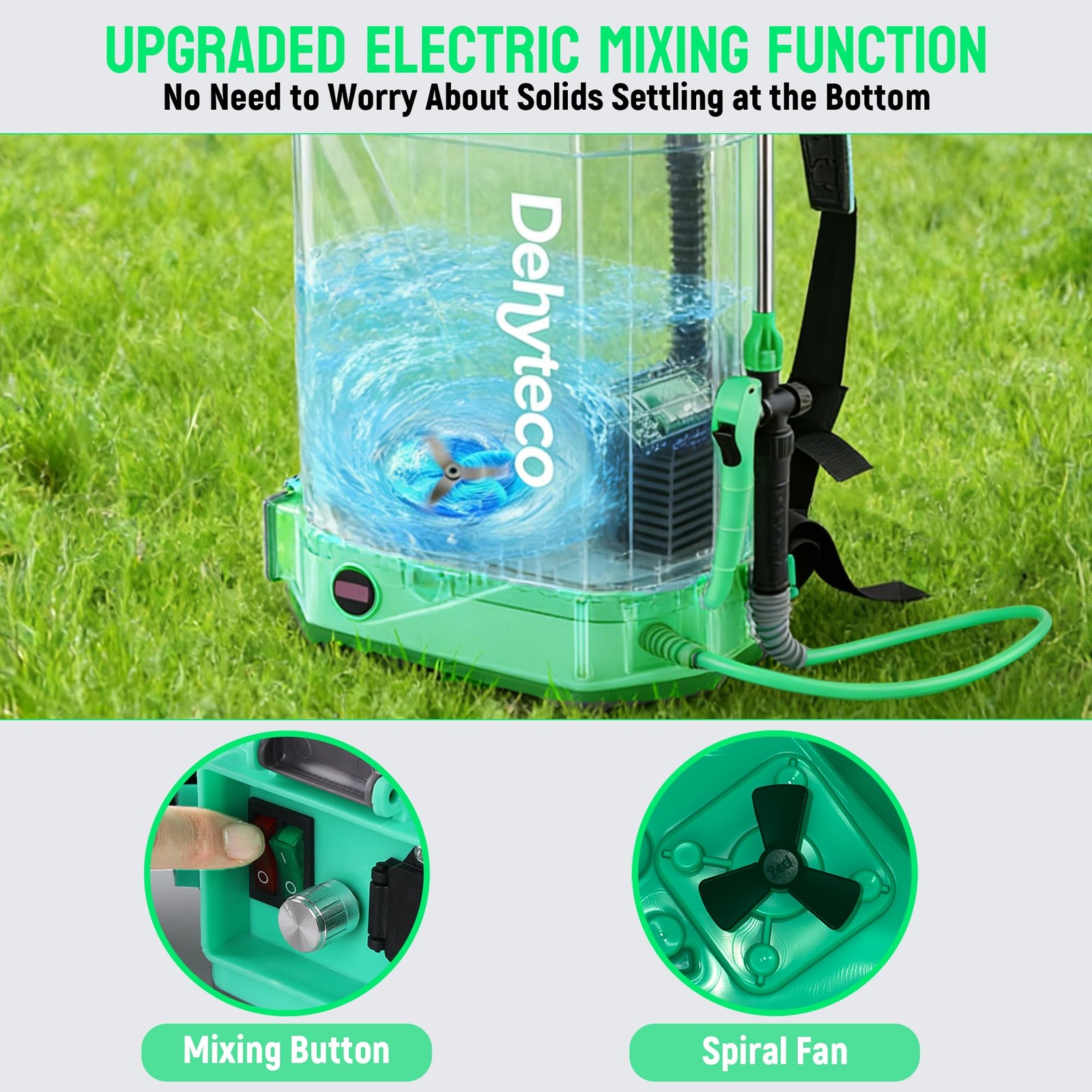 Battery Powered Backpack Sprayer with Mixer 4.2 Gallon, Upgraded Backrest & Stra