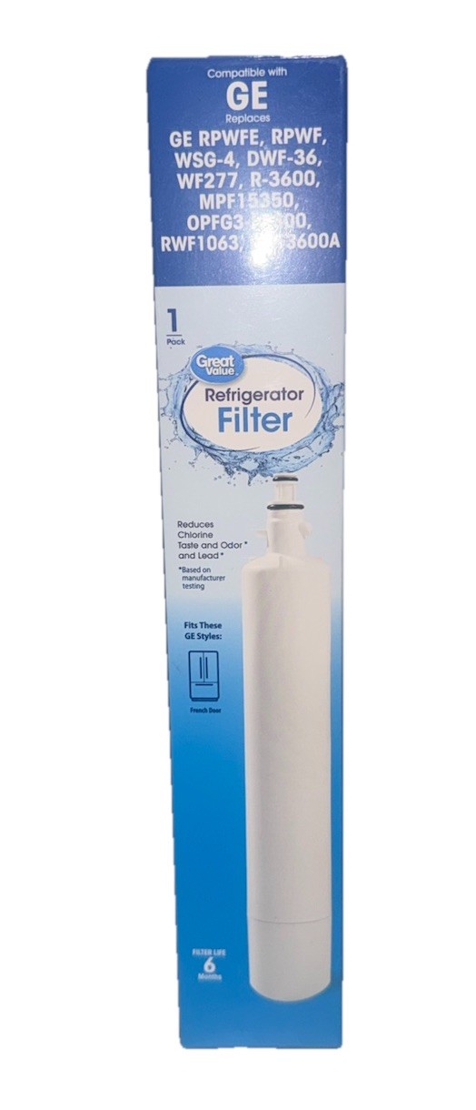 Great Value Refrigerator Filter GE RPWFE, RPWF, WSG-4, DWF-36, WF277, R-3600