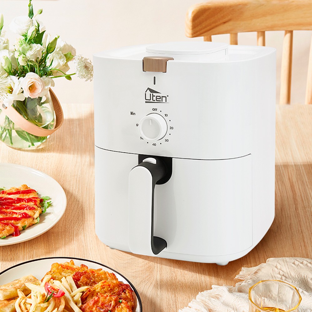 4.2 Quart Compact Air Fryer,1500W, Non-Stick, Dishwasher Safe Basket 1500W White
