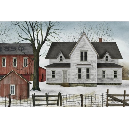 Billy Jacobs Canvas Print 1890 FARMSTEAD 12″x18″ Winter Farm