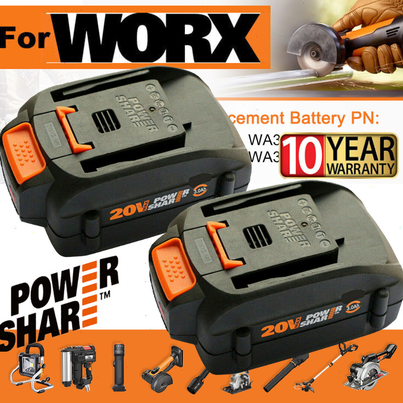 2X 8.0Ah For WORX 20V 8AH MAX Extend Lithium-Ion Battery WA3525 WA3575 WA3520