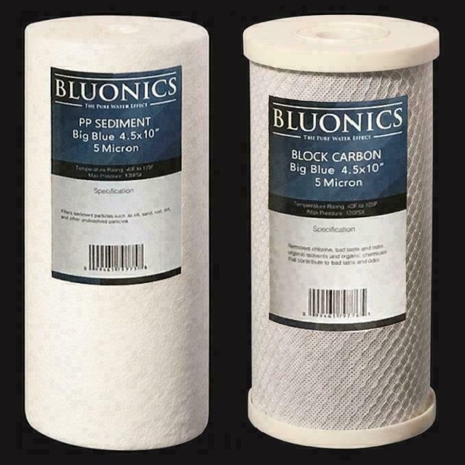 Bluonics CTO Carbon Block & Sediment 4.5″ x 10″ Replacement Filter Cartridges