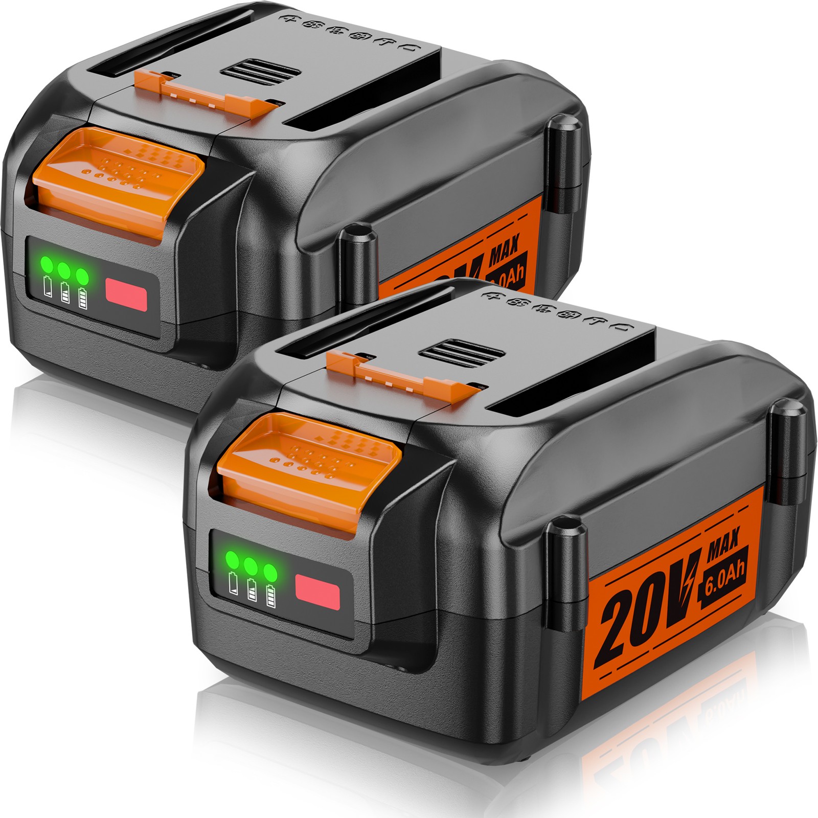 2X 6.0Ah Li-Ion Battery For Worx 20V WA3520 WA3525 WG151s WG155s WG251s WG255s