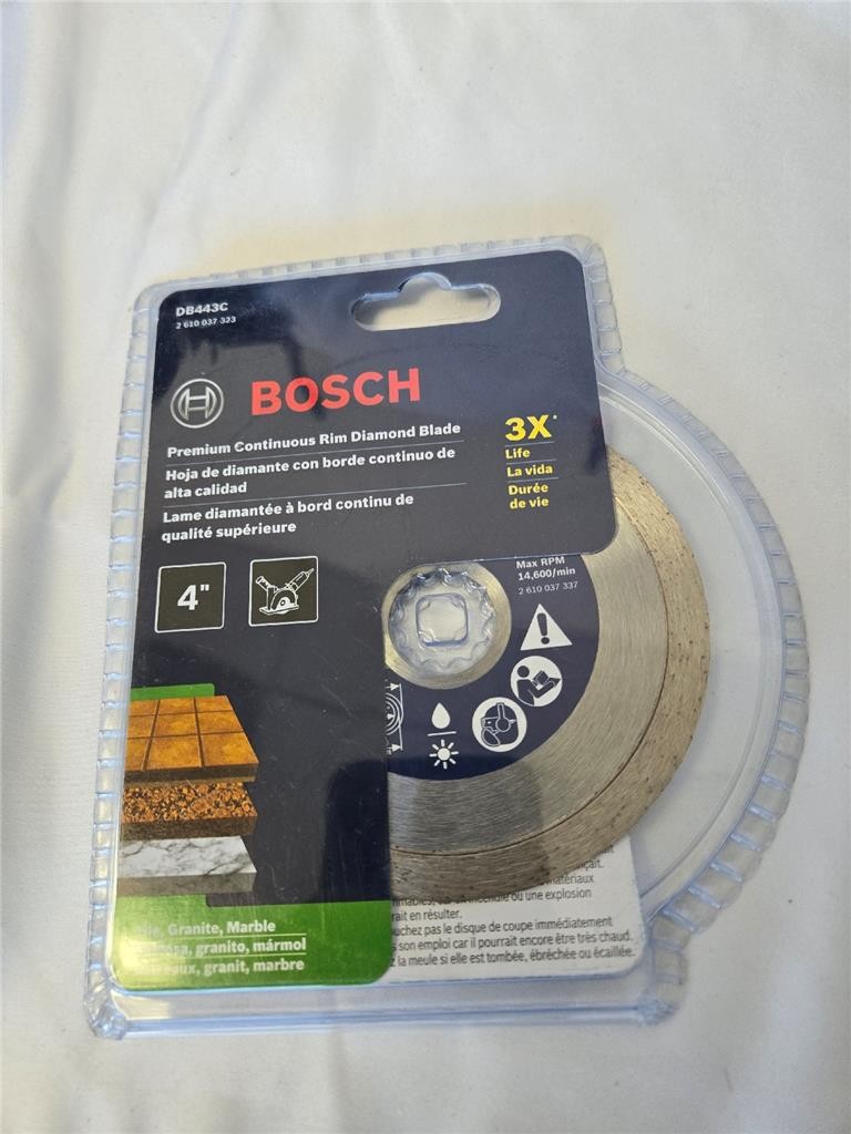 = Bosch Diamond Blade Continuous Rim DB443C 4″ Max RPM 14,600 min NEW