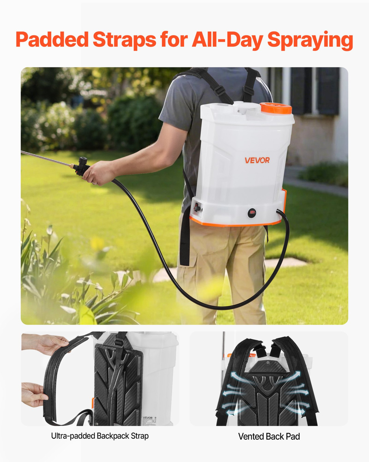 3.2 Gallon Battery Powered Backpack Sprayer | 0-90 PSI, 2-Hour Runtime | Ideal f