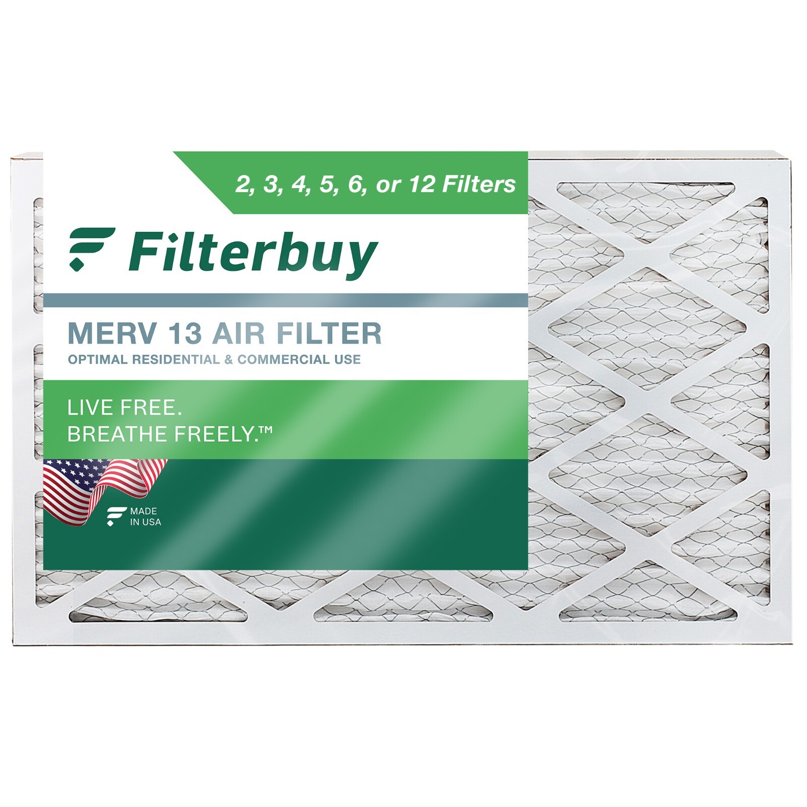 Filterbuy 14x30x2 Pleated Air Filters, Replacement for HVAC AC Furnace (MERV 13)