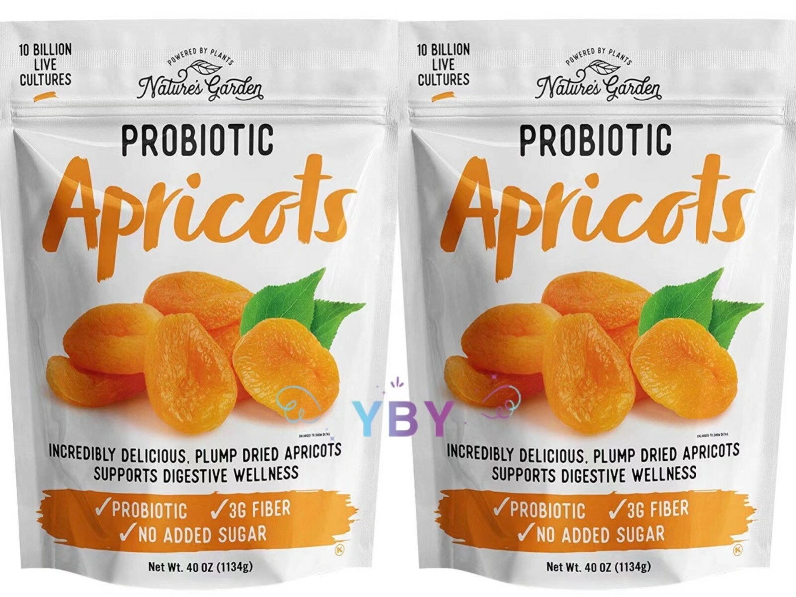 2 Packs Nature’s Garden Probiotic Apricots Plump Dried Fruit 40 oz Each Pack