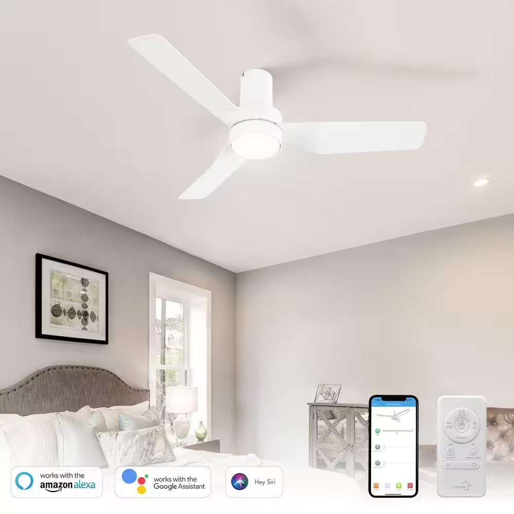 Barnet 44 In. Integrated LED Indoor White Smart Ceiling Fan with Light and Remot