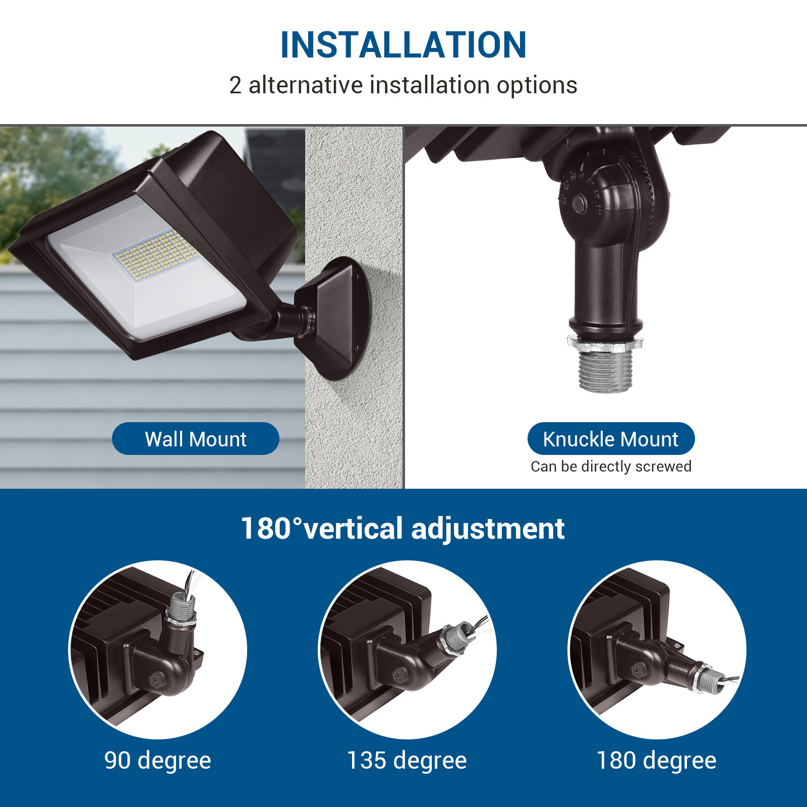 DEWENWILS Outdoor 65W LED Security Light 6670 LM Super Bright Flood Light 5000K