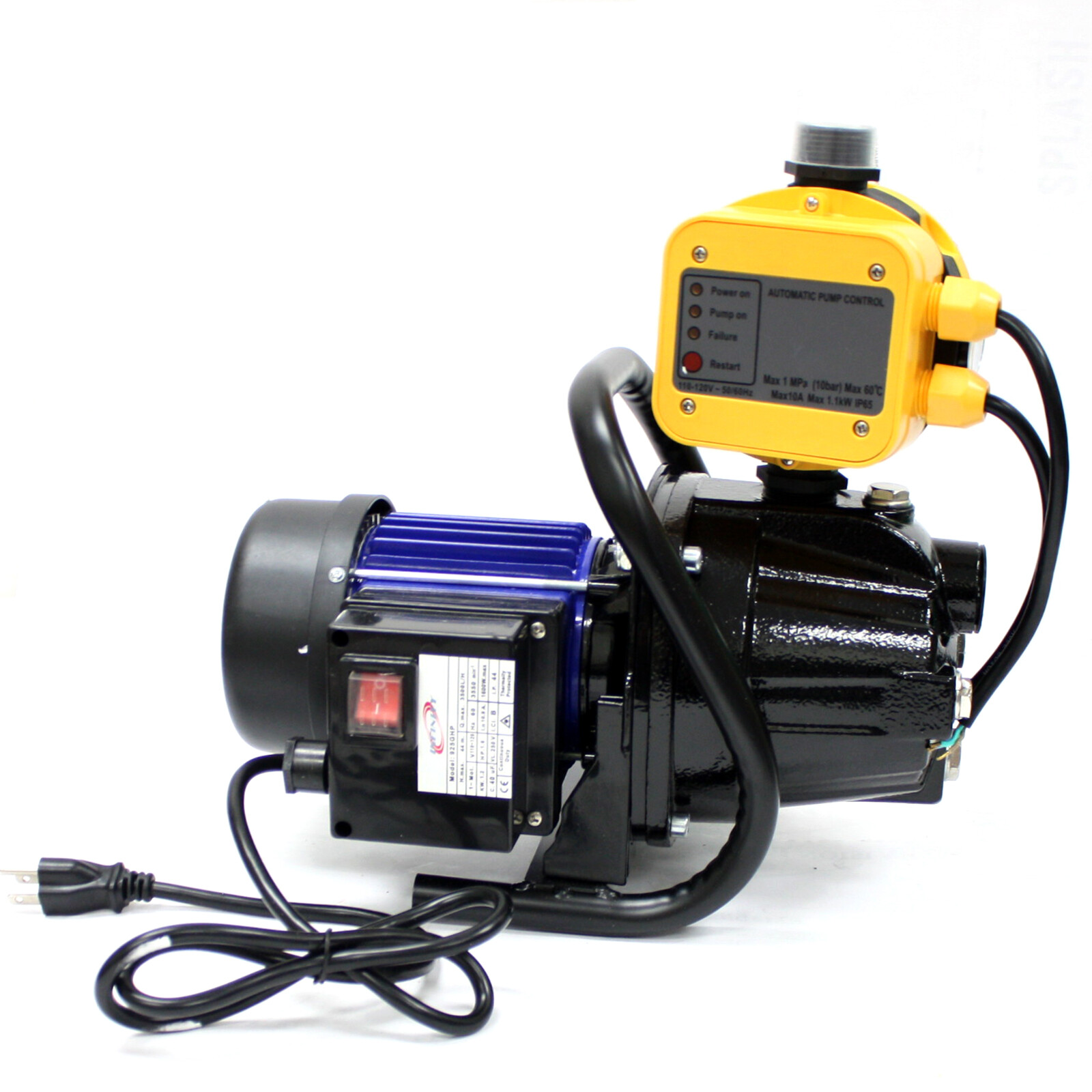 1.6HP Garden Jet Water Booster Pressure Pump W/ 145PSI Automatic On/Off Control