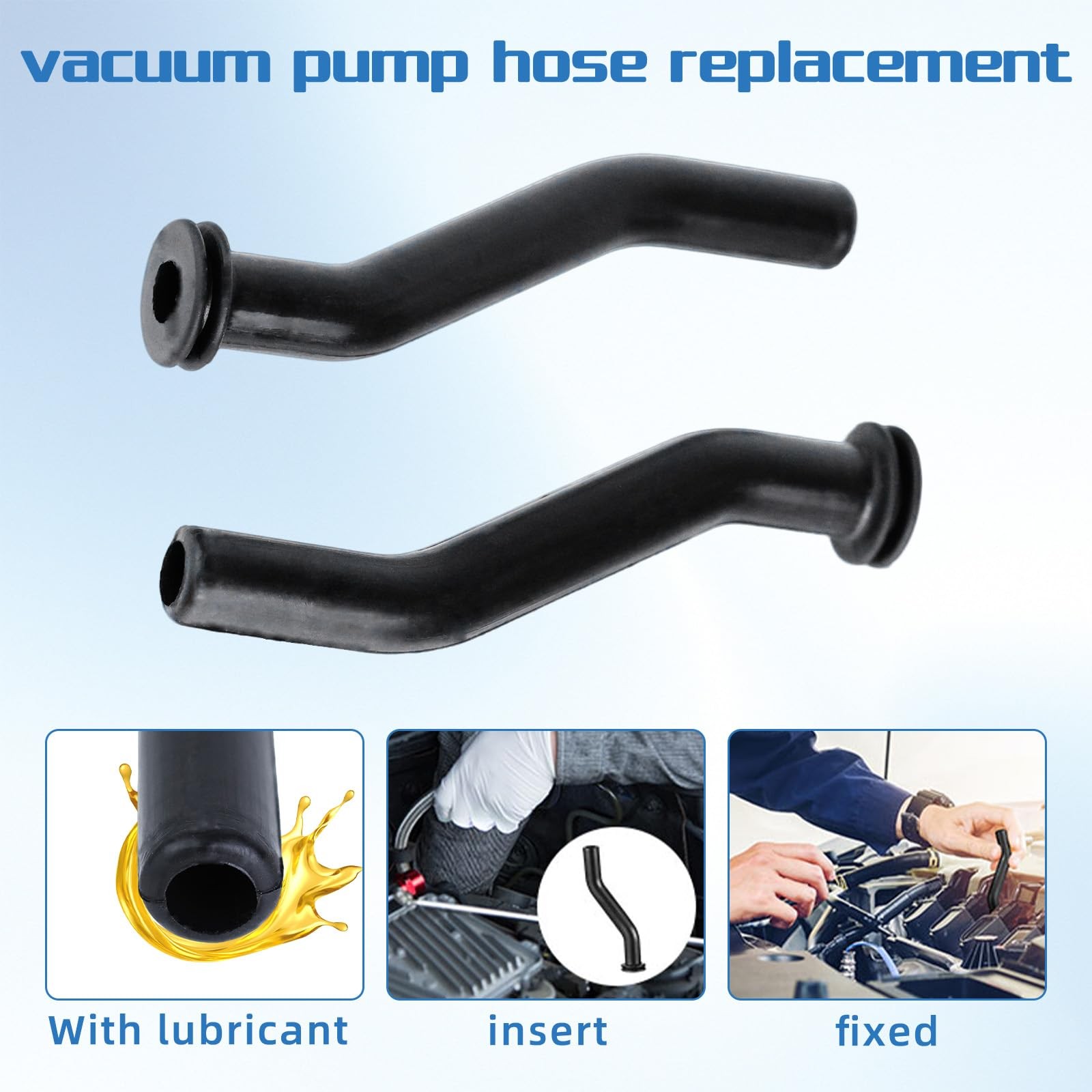 Vacuum Hose 596163 Compatible with Briggs & Stratton, John 3 inches, Black