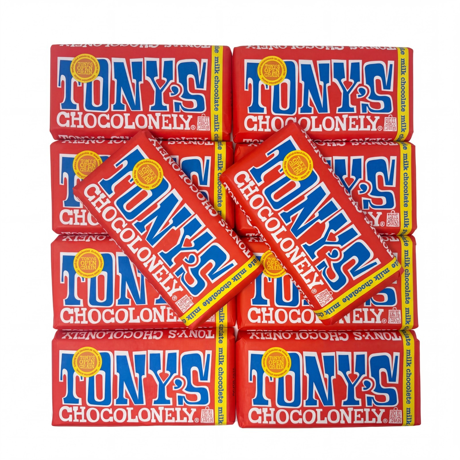 10 Tony’s Chocolonely Milk Chocolate Bars , 6.35 oz Each , Best By 3/26/27