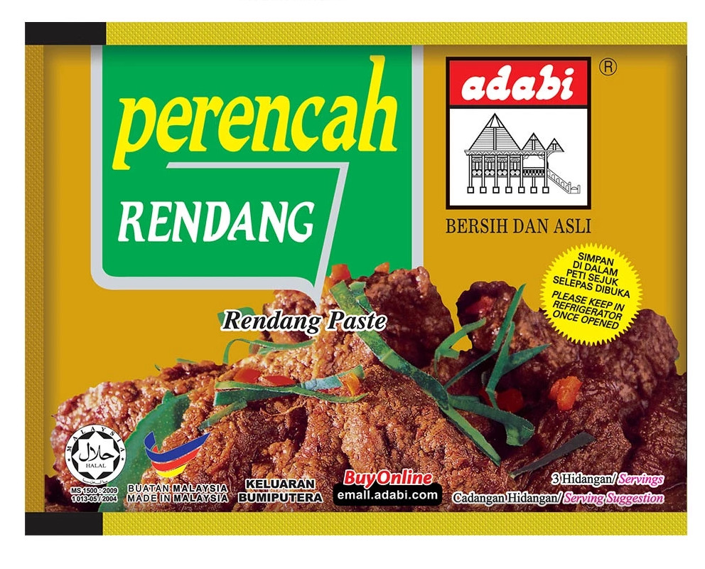 12 X Rendang Paste Authentic Malaysian Spice Halal Adabi 120g