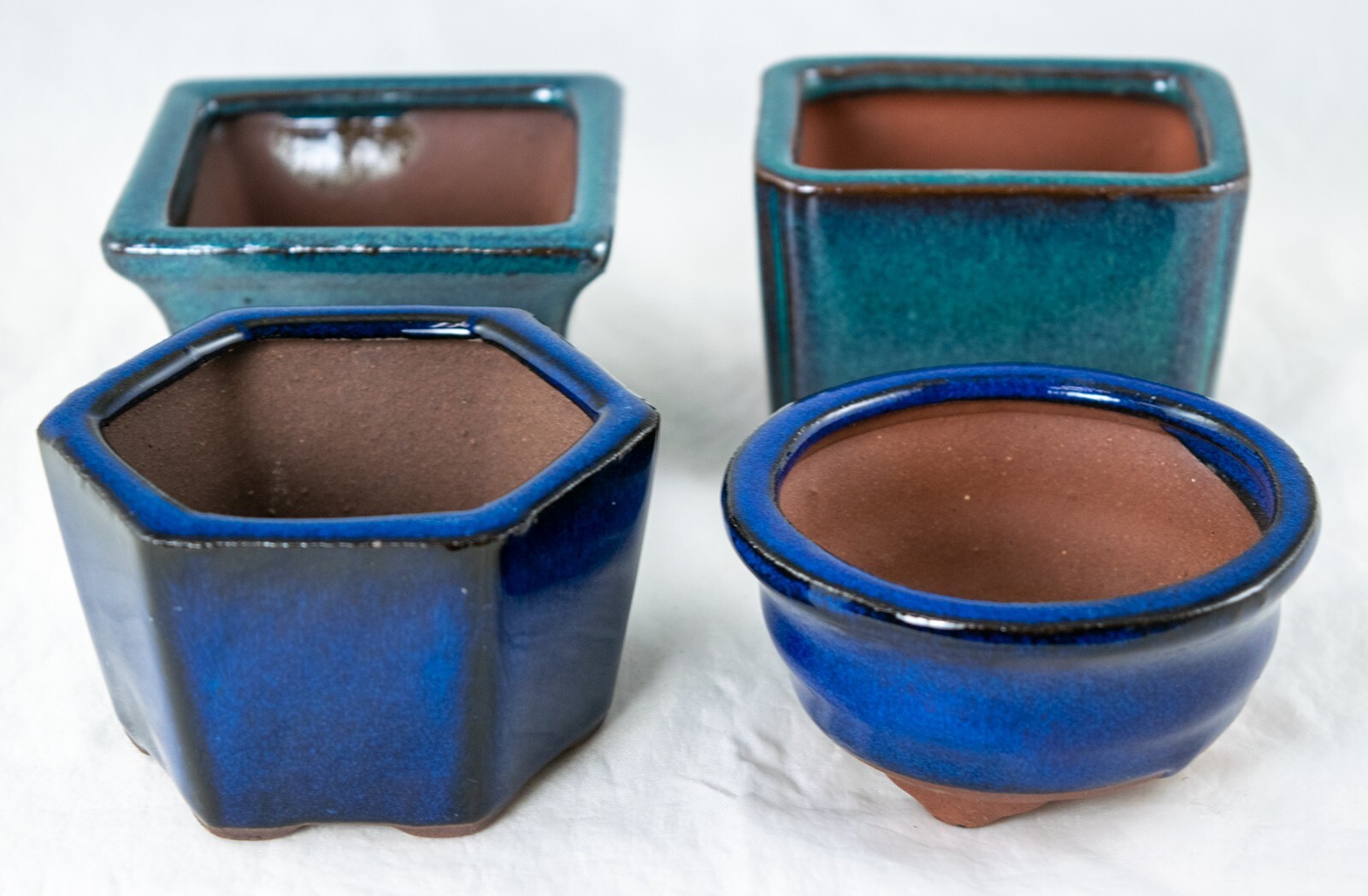 4 Assorted Mini Pots for Mame Shohin Bonsai / Succulent & Accent Plants