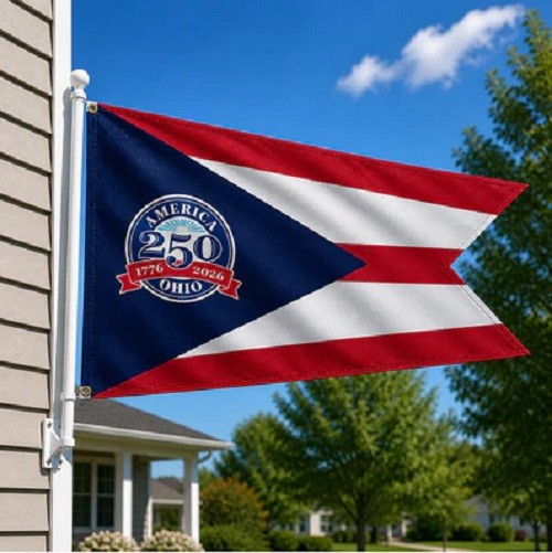 3X5 OHIO 250 YEAR USA 1776-2026 FLAG BANNER 100D W/ GROMMETS