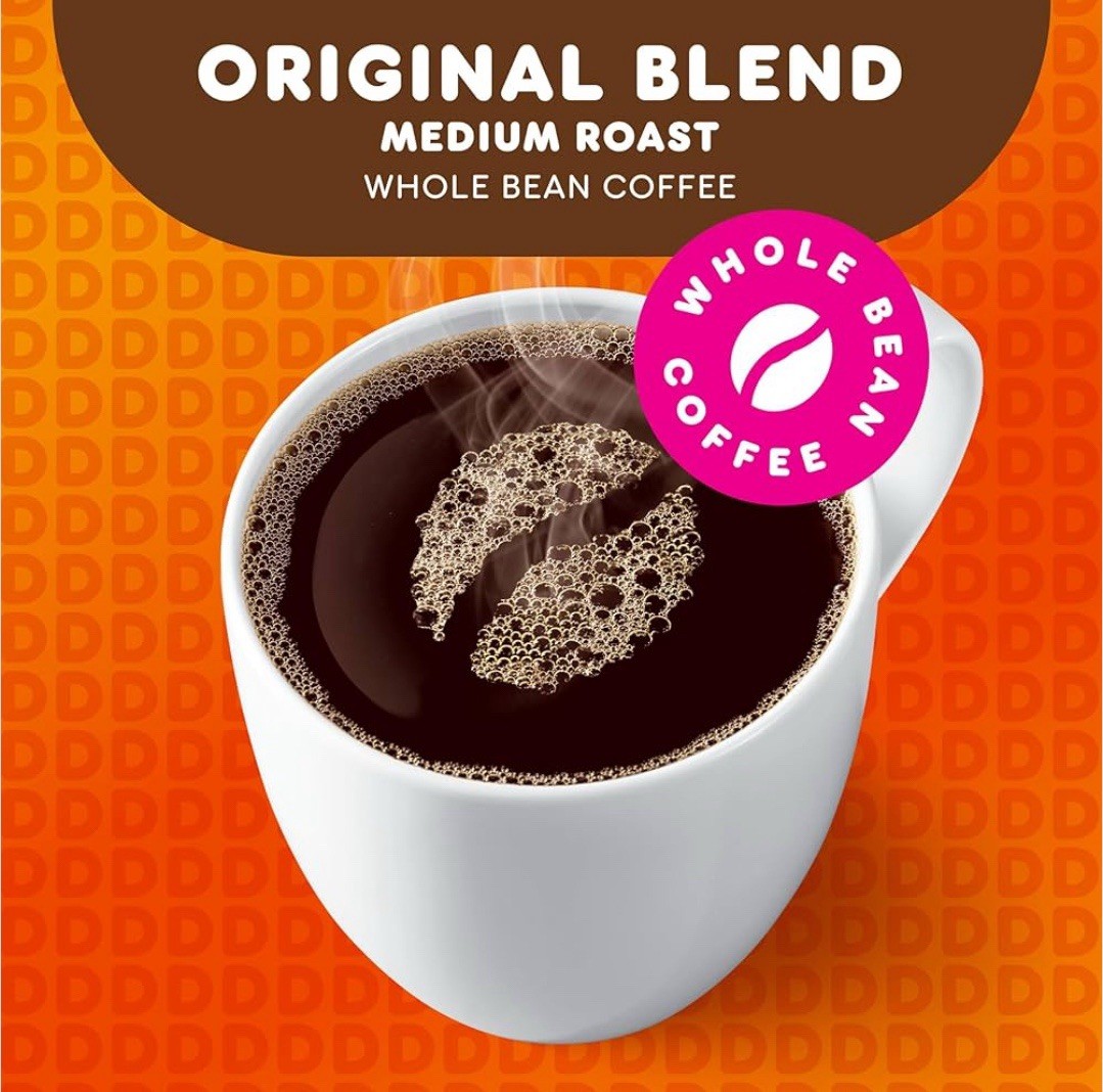 Dunkin Original Blend Medium Roast Whole Bean Coffee 3 Pack 18oz. 1LB 2 OZ EA