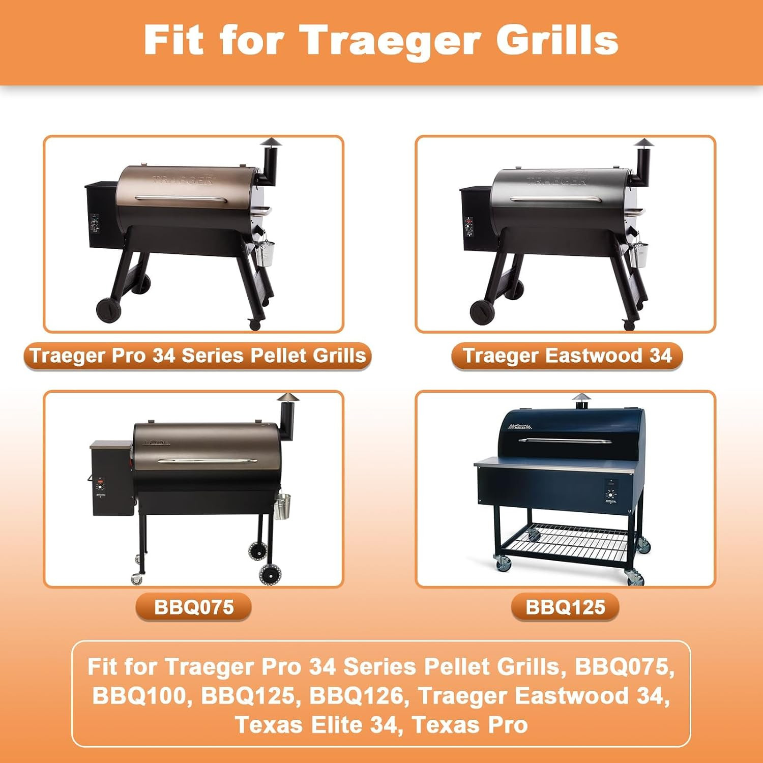 5 Pack Drip Tray Liners for Traeger Pro 34, Timberline 1300, Texas Elite 34, Eas
