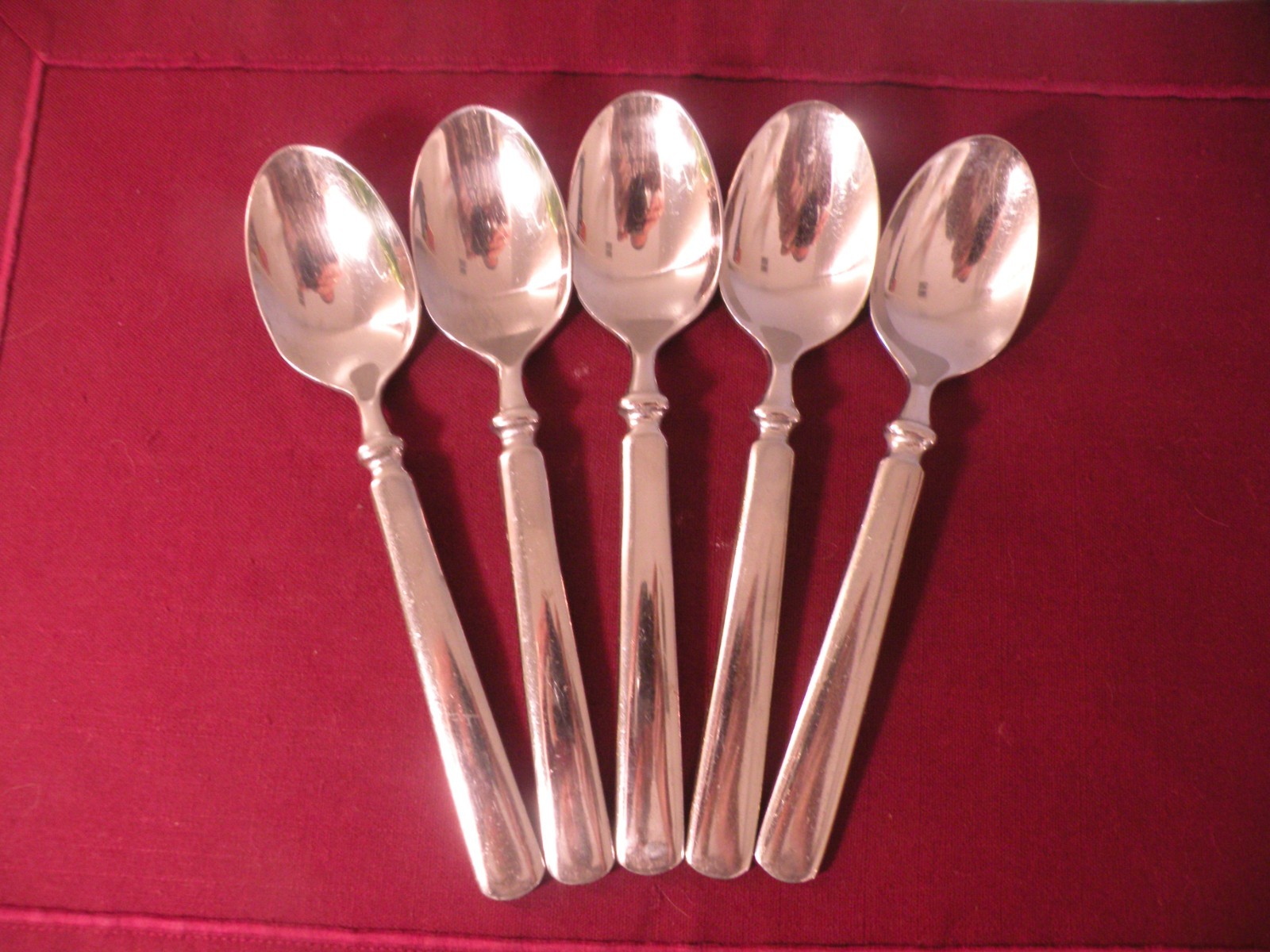5 EMPIRE Martha Stewart Everyday MSE Stainless Flatware Oval Soup Spoons 7 3/4 B
