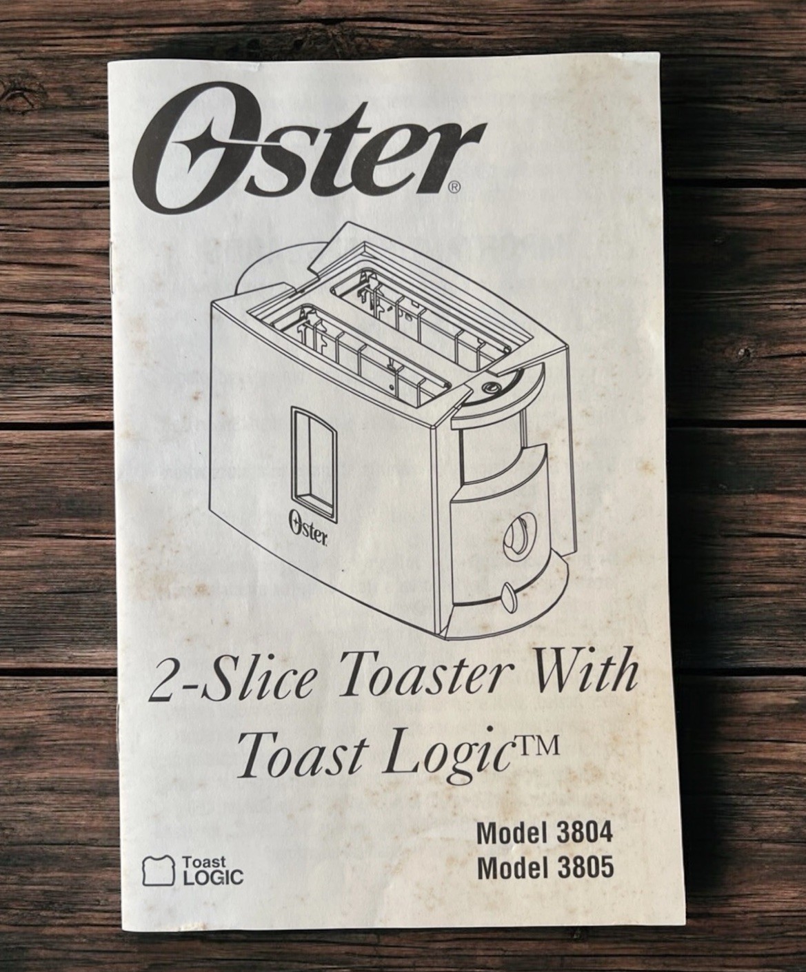 VTG Oster Toast Logic Toaster User Manual ONLY Instructions Model 3804 3805