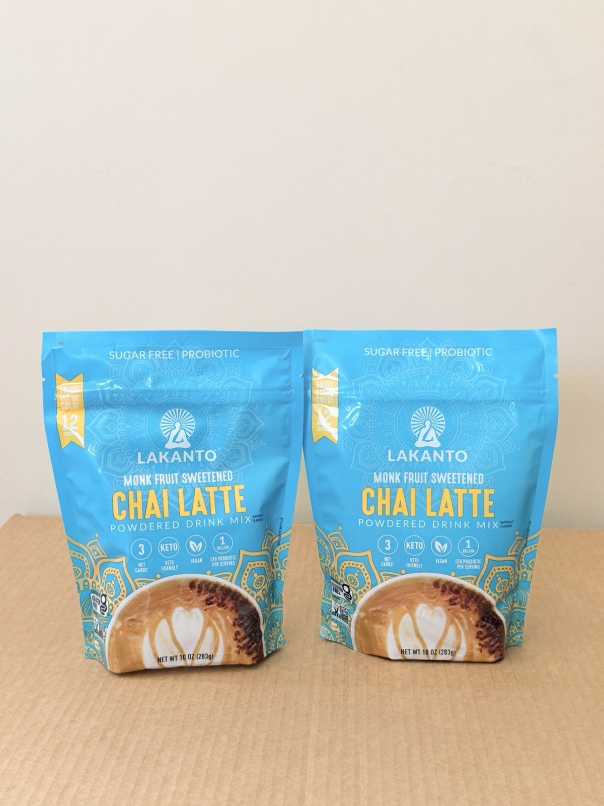 2 X Lakanto Chai Latte Powdered Drink Mix 10oz Vegan Sugar Free Gluten Free
