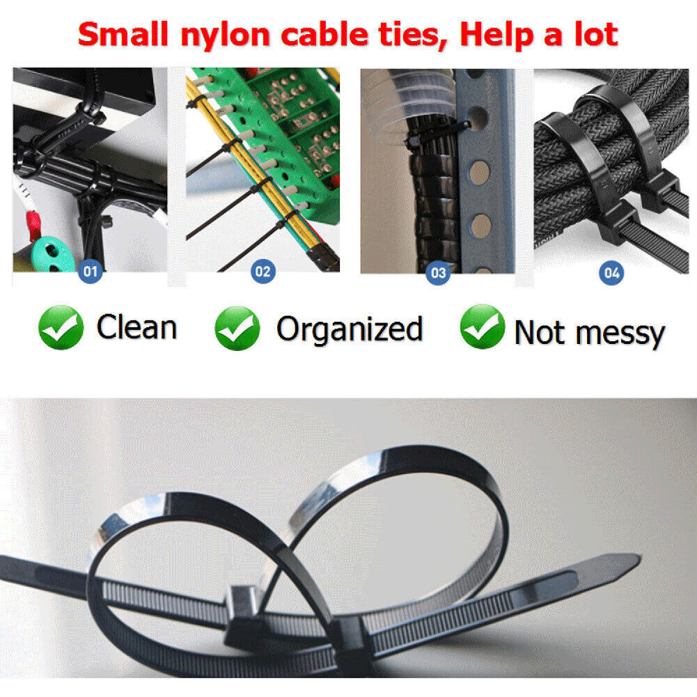 (36″ INCH) 10 – 20 PACK BLACK CABLE ZIP TIES Heavy Duty UV Resistant Nylon 66 UL