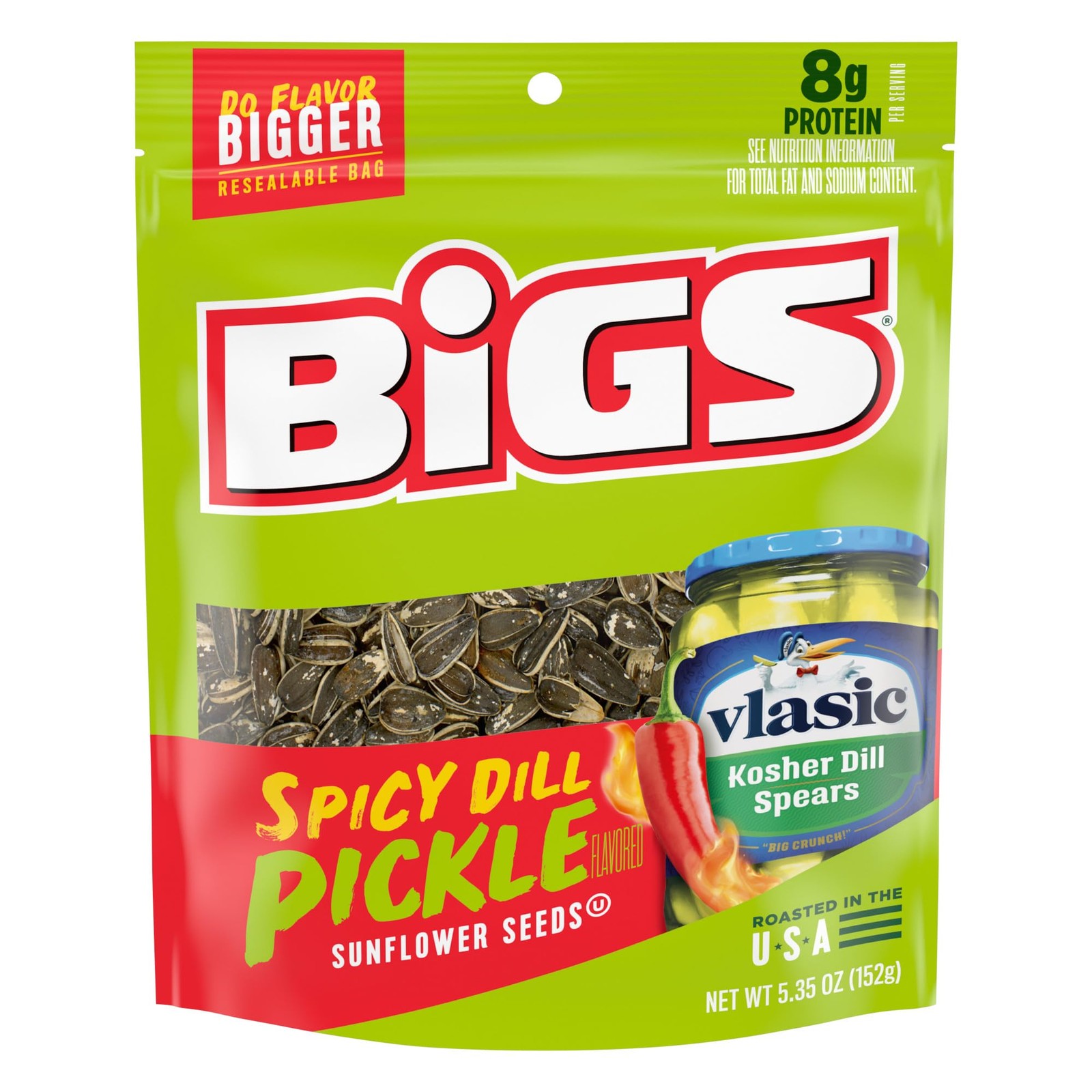 Sunflower Seeds, Vlasic Spicy Dill Pickle Flavor, 5.35 oz.