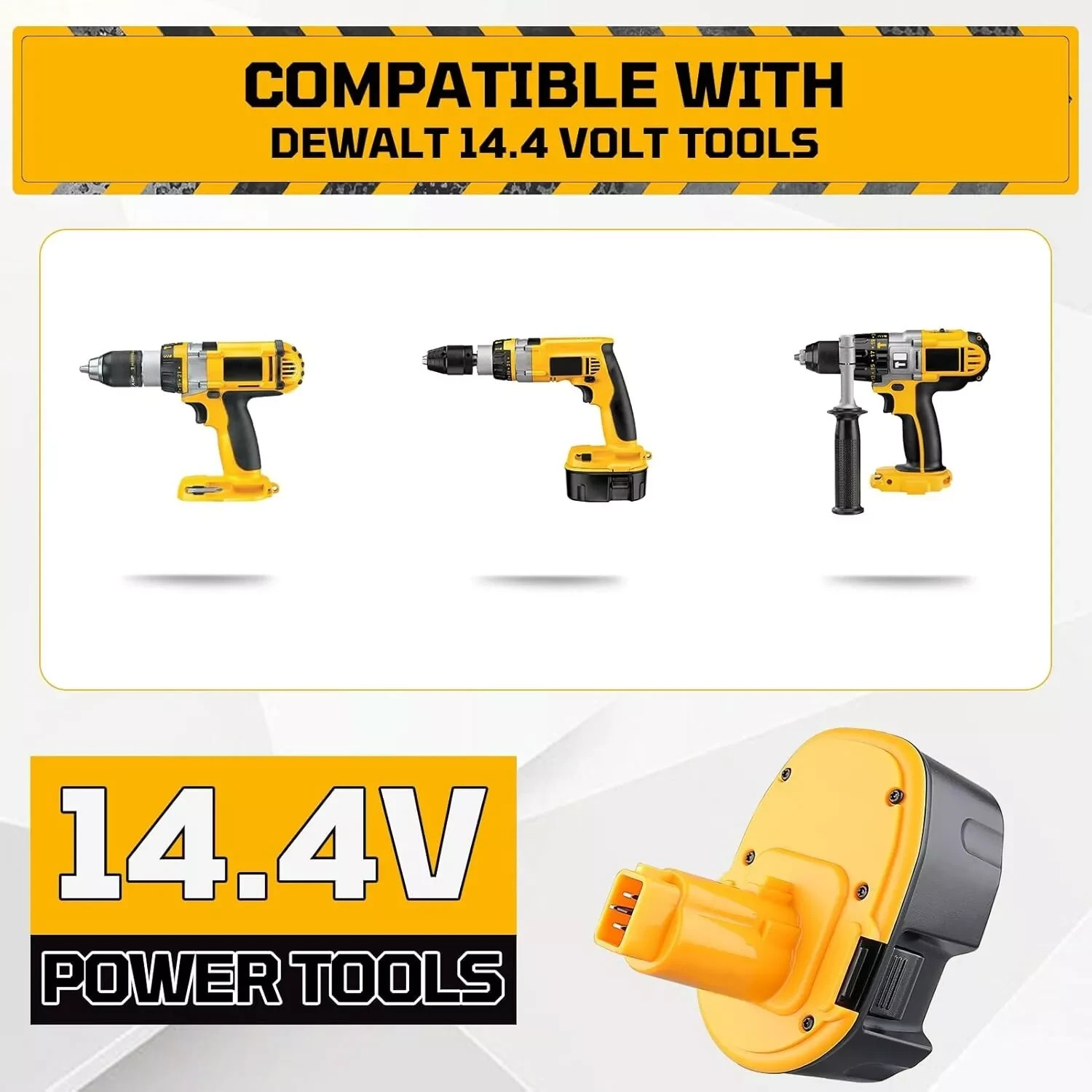 2Pack 14.4 Volt Replacement For DEWALT DC9091 14.4V Battery DW9091 DW9094 DE9091