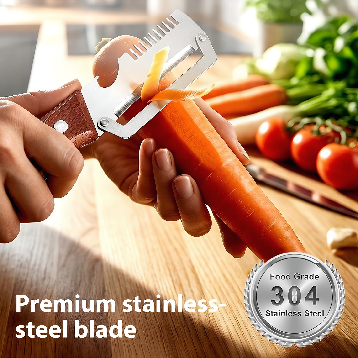 Multi-functional Vegetable Peeler for Kitchen, 2 in 1 Single Blade Peelers Tool