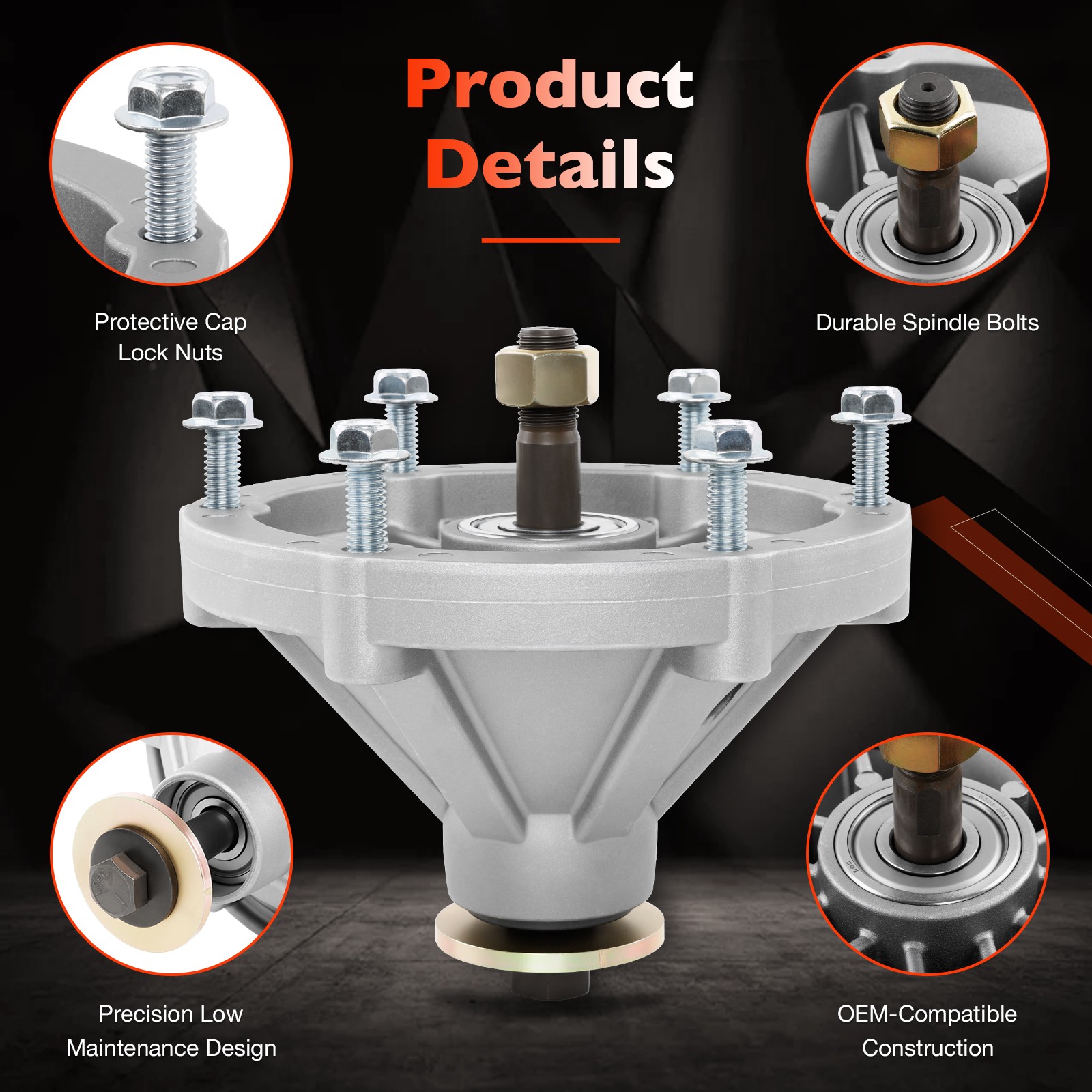 126-4630 Deck Spindle For Exmark Radius E S Series 44″ 48″ 52″ 60″ Decks Mower